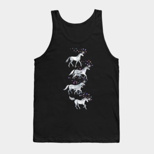 Unicorns and Stars on Dark Teal Tank Top